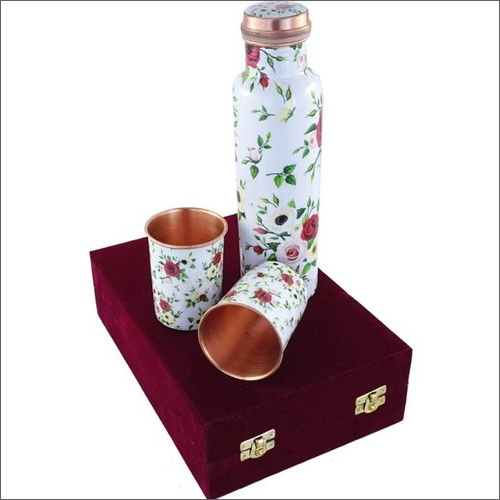 Meena Printed Copper With Glass