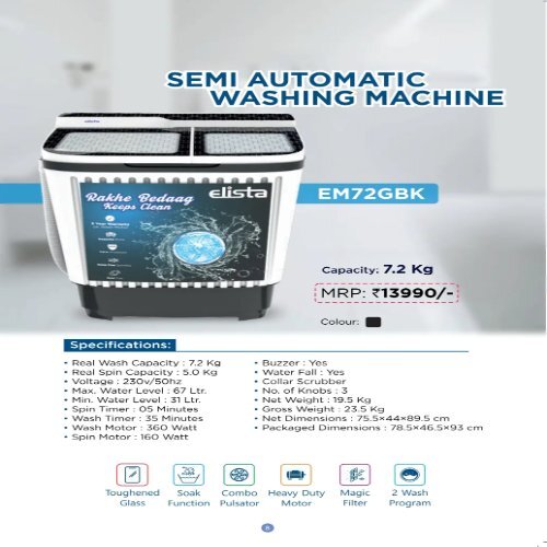 ELISTA Semi Automatic Washing Machine