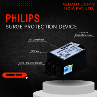 Surge Protection Device - Frequency 50 Hz, Voltage 240 V, Rated Current 4 A, Poles 3 Pole+n | Material Plastic & Mild Steel, Protection Level 200-400 Joules, 2 Year Warranty