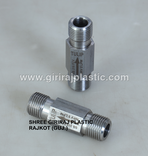 FLOW CONTROL VALVE - Stainless Steel SS316/SS304, 15x20 MM Size, Rectangular Shape, Male Connection, Silver Color, 0.5 to 1 Bar Working Pressure, 1 Year Warranty