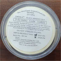 Black Braided Silk Suture Reel