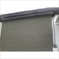 Ms Gear Operated Rolling Shutter - Aluminium With Motorized Control, Vertical Opening Pattern, Powder Coated Grey Finish | Components Include Push Button, Made From Gi And Mild Steel