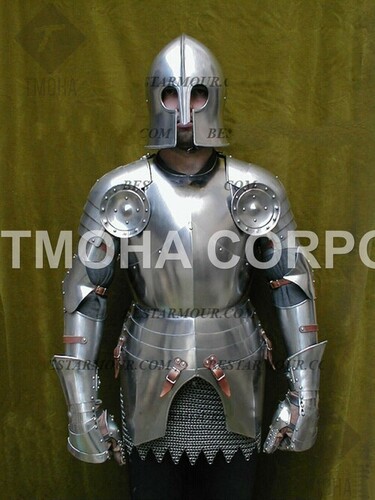 Medieval Steel Half Body Armour Roman Legatus Cuirass With Vendel Chain Helmet / Gothic Armor Suit HA0072