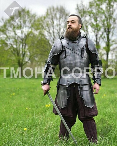 Medieval Steel Half Body Armour Roman Legatus Cuirass With Vendel Chain Helmet / Gothic Armor Suit HA0074