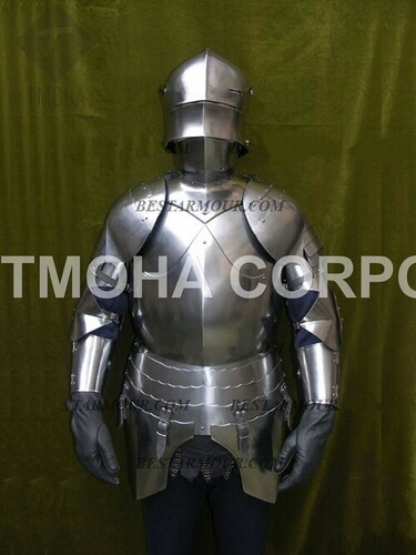 Medieval Steel Half Body Armour Roman Legatus Cuirass With Vendel Chain Helmet / Gothic Armor Suit HA0076