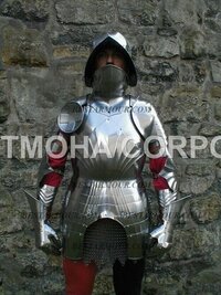 Iron Medieval Steel Half Body Armour Roman Legatus Cuirass With Vendel Chain Helmet / Gothic Armor Suit Ha0078