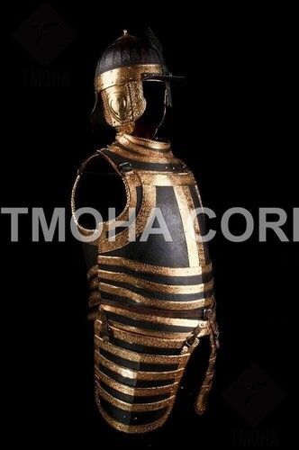 Iron Medieval Steel Half Body Armour Roman Legatus Cuirass With Vendel Chain Helmet / Gothic Armor Suit Ha0083