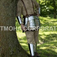 Medieval Steel Half Body Armour Roman Legatus Cuirass With Vendel Chain Helmet / Gothic Armor Suit HA0086