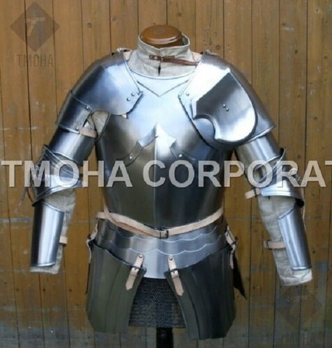 Medieval Steel Half Body Armour Roman Legatus Cuirass With Vendel Chain Helmet / Gothic Armor Suit HA0091
