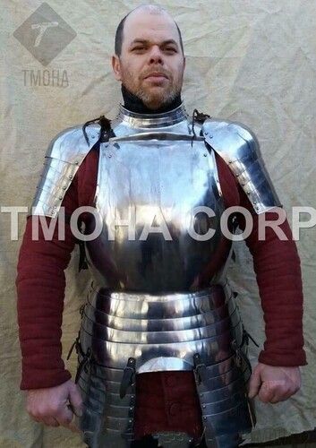 Iron Medieval Steel Half Body Armour Roman Legatus Cuirass With Vendel Chain Helmet / Gothic Armor Suit Ha0092