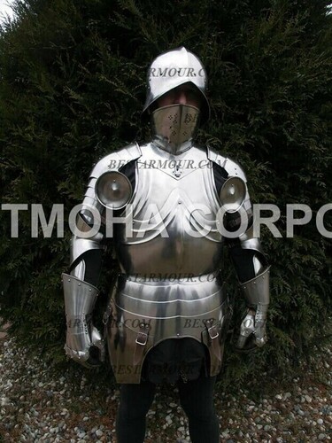 Medieval Steel Half Body Armour Roman Legatus Cuirass With Vendel Chain Helmet / Gothic Armor Suit HA0095
