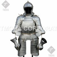 Medieval Steel Half Body Armour Roman Legatus Cuirass With Vendel Chain Helmet / Gothic Armor Suit HA0096
