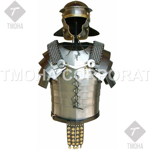 Medieval Steel Half Body Armour Roman Legatus Cuirass With Vendel Chain Helmet / Gothic Armor Suit HA0101