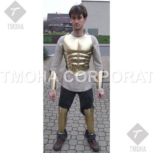 Medieval Steel Half Body Armour Roman Legatus Cuirass With Vendel Chain Helmet / Gothic Armor Suit HA0103
