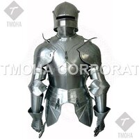 Medieval Steel Half Body Armour Roman Legatus Cuirass With Vendel Chain Helmet / Gothic Armor Suit HA0105