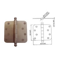 ब्रास हिंग्स-400 (Bdhp) साइज़: 100X75X3Mm
