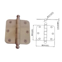 ब्रास हिंग्स-350 (बीडीआरपी) आकार: 100X75X3Mm