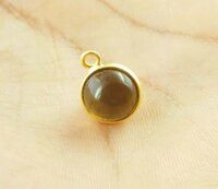 Beautiful Round Smoky Quartz Gemstone Pendant Stone Size 10mm Approx. Round Gemstone Charms Necklace