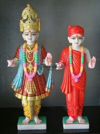 Marble Swami Narayan Statue - Handmade Eco-friendly Marble Finish | Durable, Indian Religious Art Theme