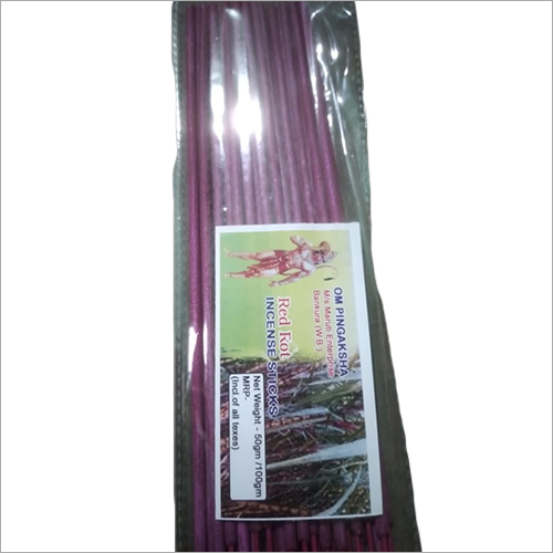 Red Rose Incense Sticks - Bamboo Material, Round Shape, Red Color | Eco-Friendly, Long-Lasting Fragrance for Religious Use