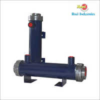 Oil Heat Exchanger - Shell & Tube Design, 5" Shell Diameter, Stainless Steel Construction, Blue Coated Finish, Hydraulic Force Usage, 12-month Warranty