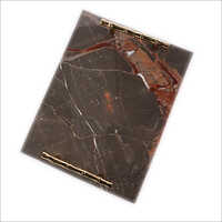 Brown-golden Metal Marble Tray