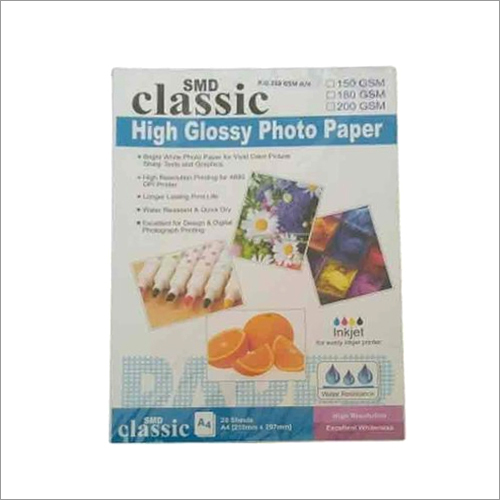 Classic Glossy Photo Paper - High-Quality Coated Sheet, Perfect for Photo Printing, Non-Waterproof, Designed for Photo Printers