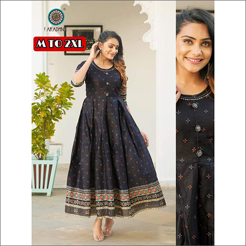 Washable Black Rayon Kurti