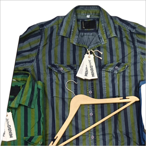 Mens Double Pocket Shirt - Cotton, Full Sleeves, Multicolor Striped Design | Versatile Casual Wear for All Seasons