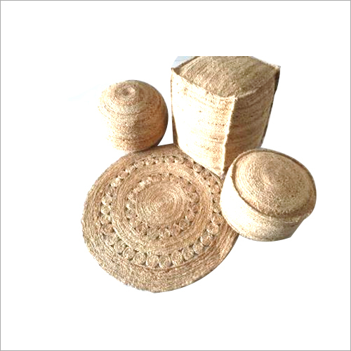IRCJ90 Jute Braided Poufs