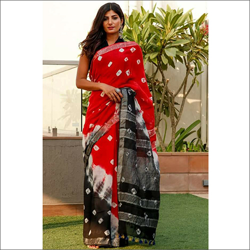 Multicolor Linen Sibory Saree