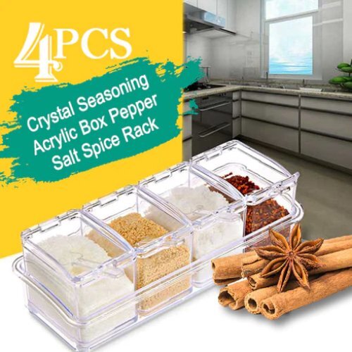 ACRYLIC BOX PEPPER SALT SPICE RACK