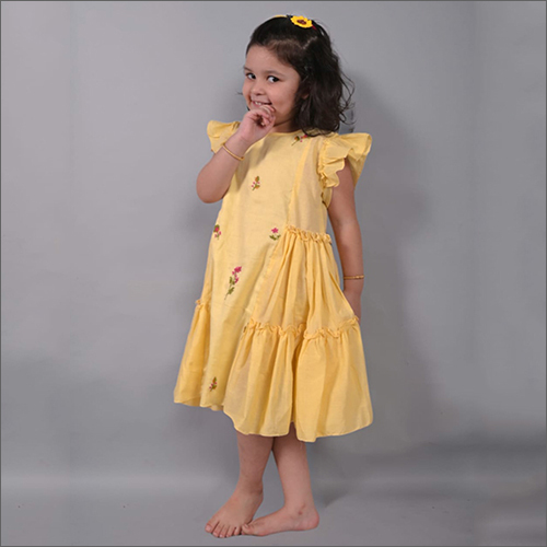 Girls Embroidered Cotton Dress