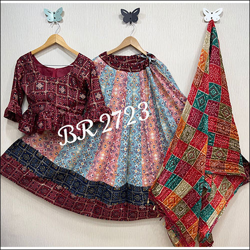 BR 2723 Multicolor Trendy Skirt and Blouse