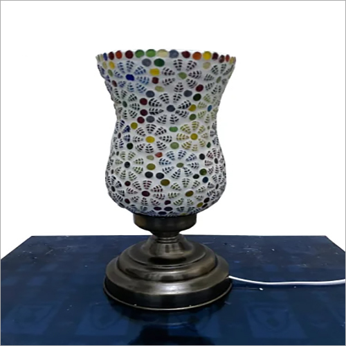 Glass Mosaic Antique Aluminium Fitting Table Lamp