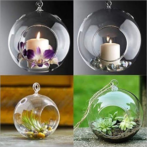 Brosil Glass Hanging Candle Holder Terrarium Glass Candle Holder