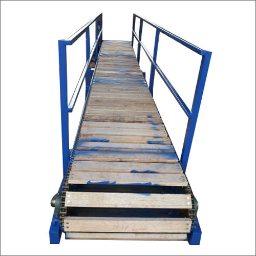 Blue Mild Steel Slat Conveyor