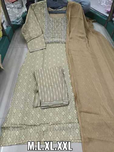 Kurti pant dupatta embroidery work