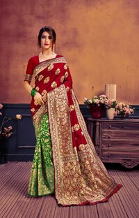 Pure Soft Litchi Banarasi Silk Sarees with antique Jari