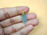 Big Spike Electroplated Pencil - Size 20x12mm Gold Plated - Natural Gemstone Pendant - Spike Gemstone Pendant - Electroplated Pendant