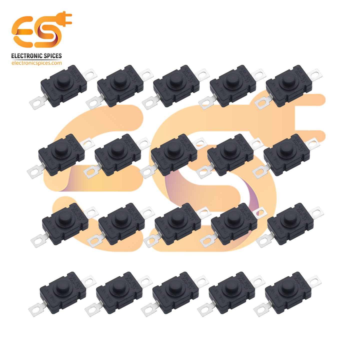 Black color KAN-28 8mm metal plates 1A 30V SPST self locking tactile switches