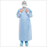 Non Woven Surgical Gown - Medium Size, Blue Color | Fully Impervious, Sterile, Disposable