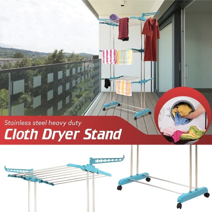 STACKABLE 3 LAYER FOLDING CLOTHES RACK