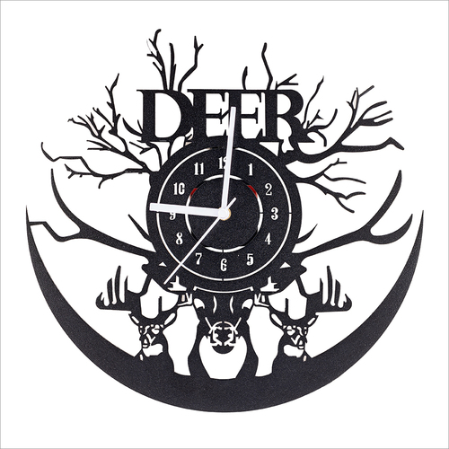 Black Deer Metal Wall Clock