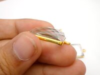 Clear Quartz Rose Cut Bezel Connector - Rectangle Shape - Flat Back Gemstone Connector Double Loop Pendant Quartz Connector Stone Connector