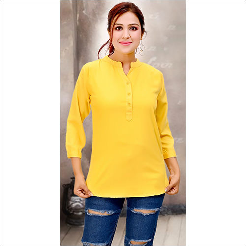 Girls Yellow Chiffon Top