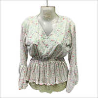 Girls Stylish Chiffon Top - Chiffon Material, Multicolor Design With Contrasting Patches | Sleeveless Neck Style, Perfect For Jeans & Shorts