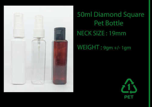 50ml square pet bottle