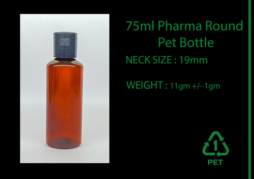 75ml round pet bottle