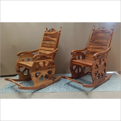 Brown Wooden Rocking Chairs